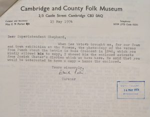 1974 White Horse Inn, Enid Porter correspondence